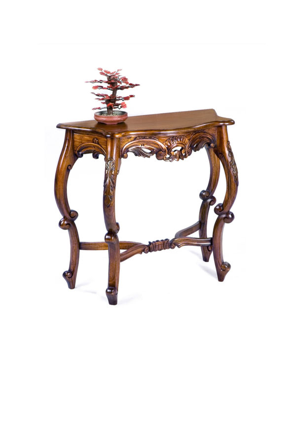 T134-Console Table with Carved Cabriole Leg